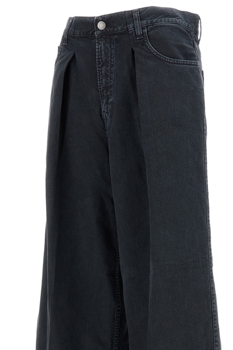 Haikure Light Blue Wide-Leg Trousers With Front Pleats