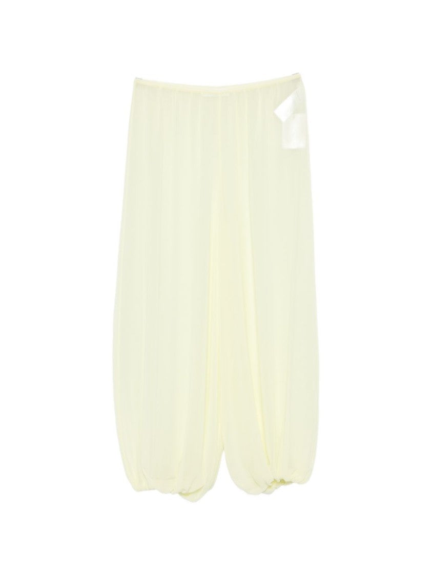The Frankie Shop Black Billowy Wide-Leg Elastic Hem Trousers