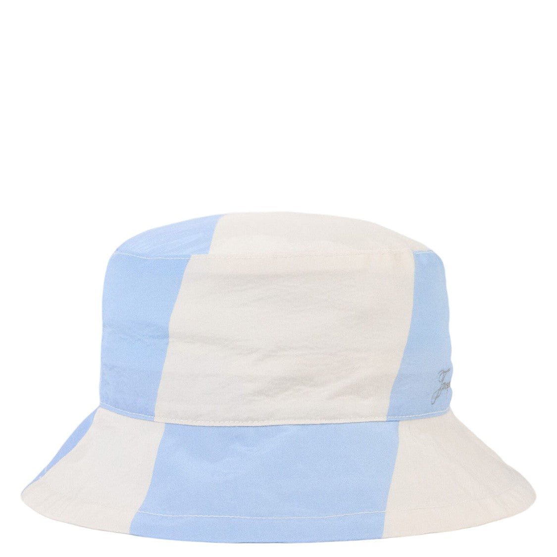 Jacquemus Flat Brim Bucket Hat With Striped Pattern And Logo Embroidery