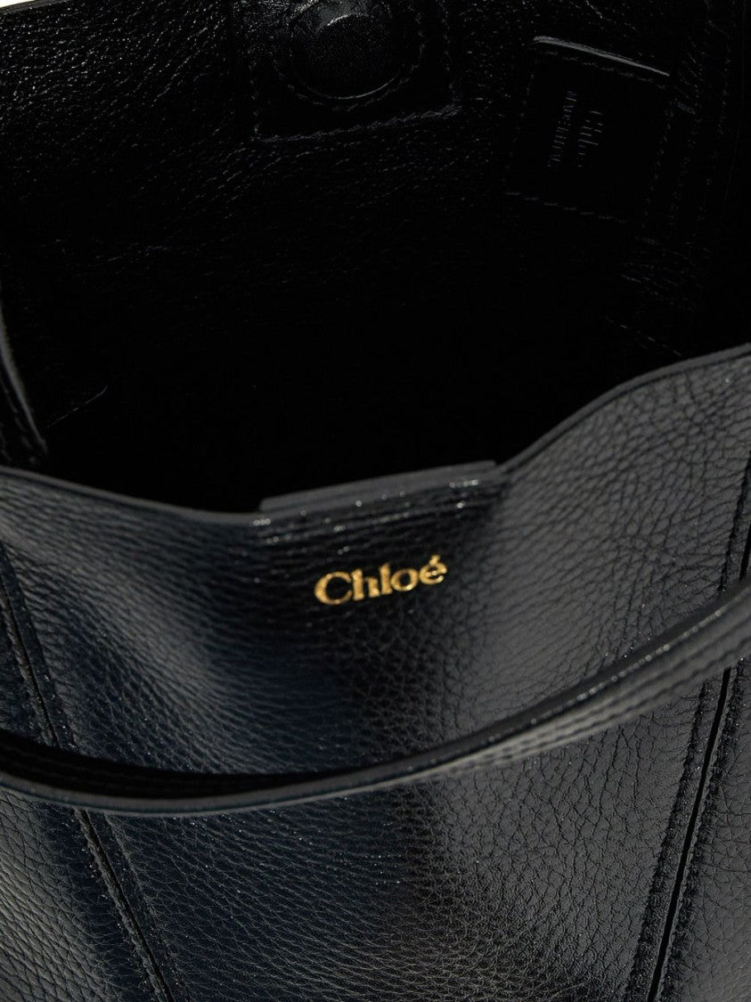 Chloé Structured Textured Leather Dual Handle Handbag