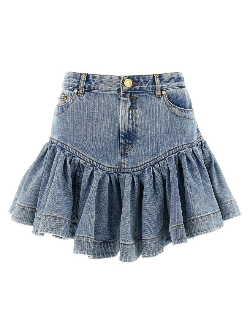 Zimmermann 'Denim Frill Mini' Skirt