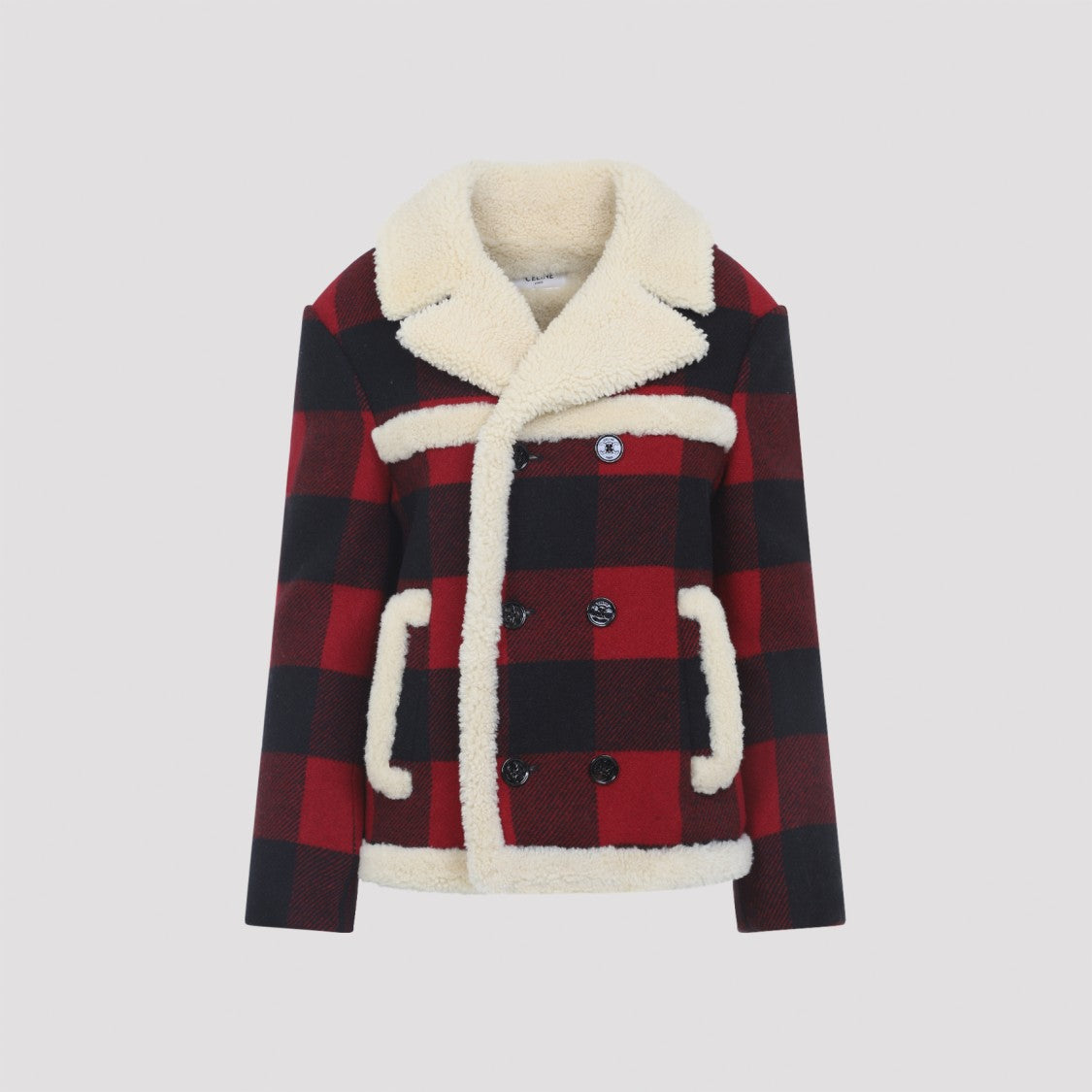 Celine Checkered Double-Breasted Jacket