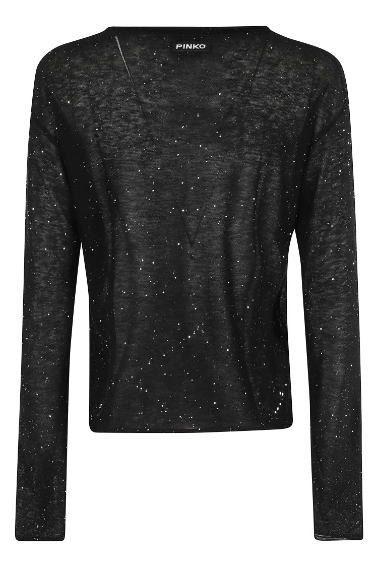 Pinko Salomone V-Neck Sweater With Mini Sequin Detailing