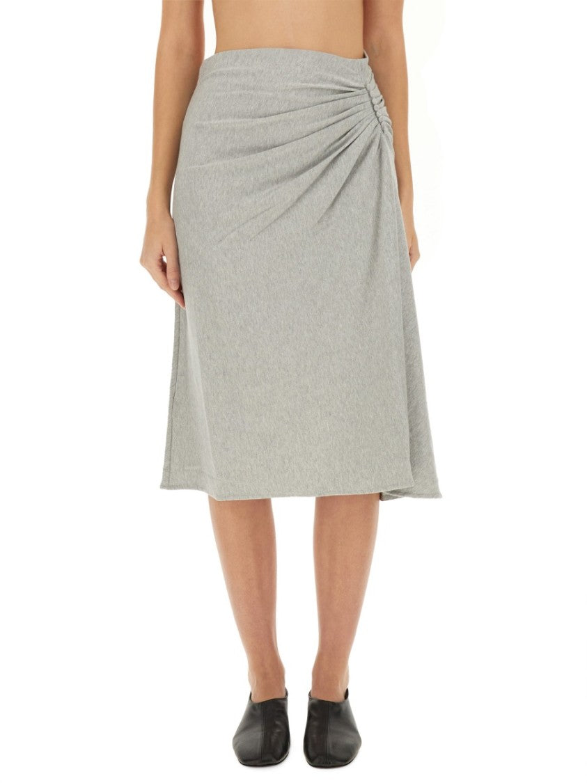 Dries Van Noten Hevira Draped Gathered Cotton Skirt