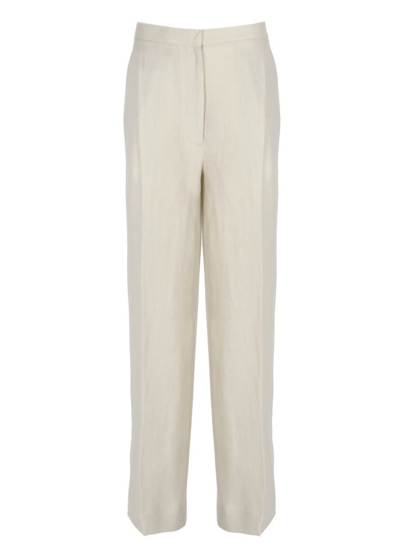 Lardini Beige Prince Of Wales Linen Formal Pants