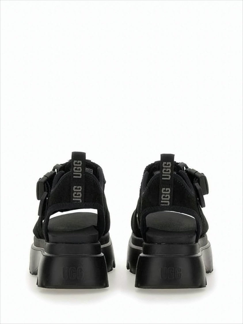 Ugg Nubuck Leather Sandals With Rugged Platform Sole