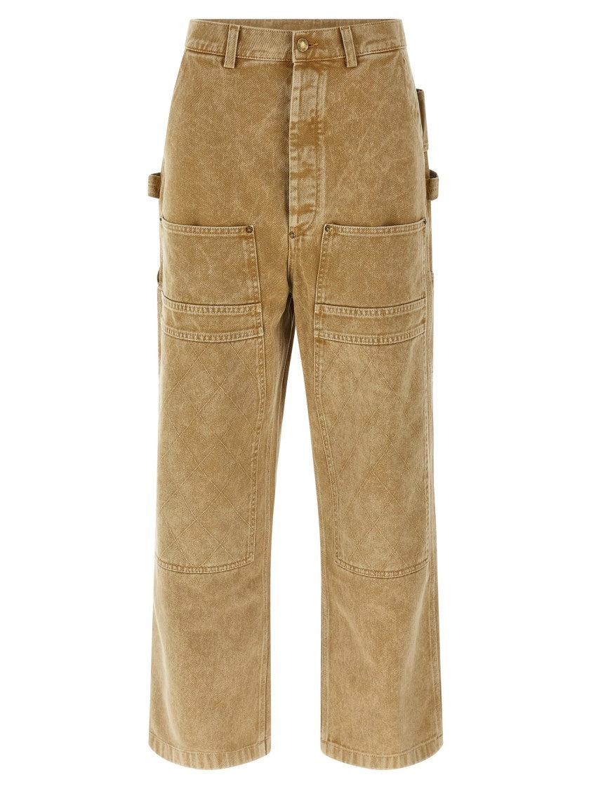 Moschino Garment-Dyed Cotton Drill Trousers With Multi-Pocket Style
