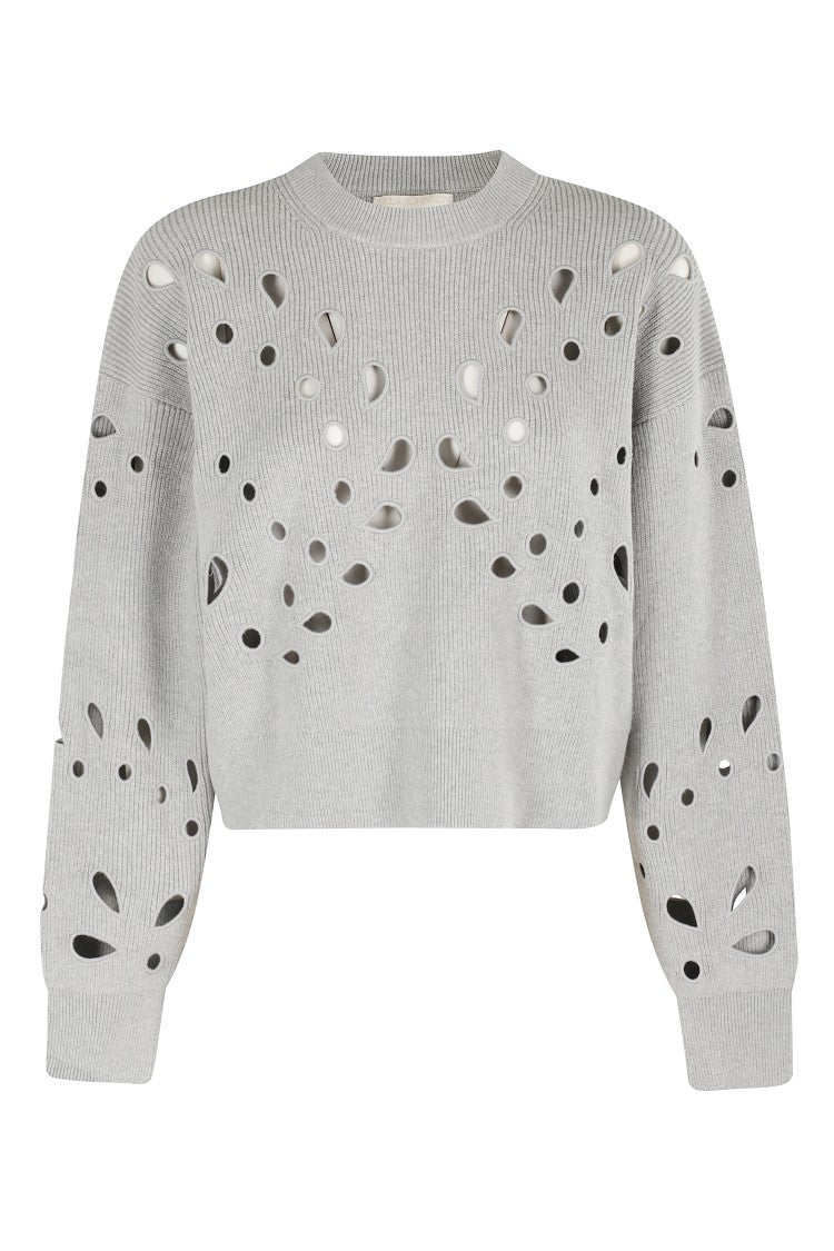 Ulla Johnson Boxy Grey Melange Vanessa Pullover