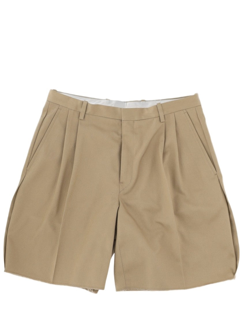 Maison Margiela Tailored Beige Shorts With Structured Fit And Pleated Detail