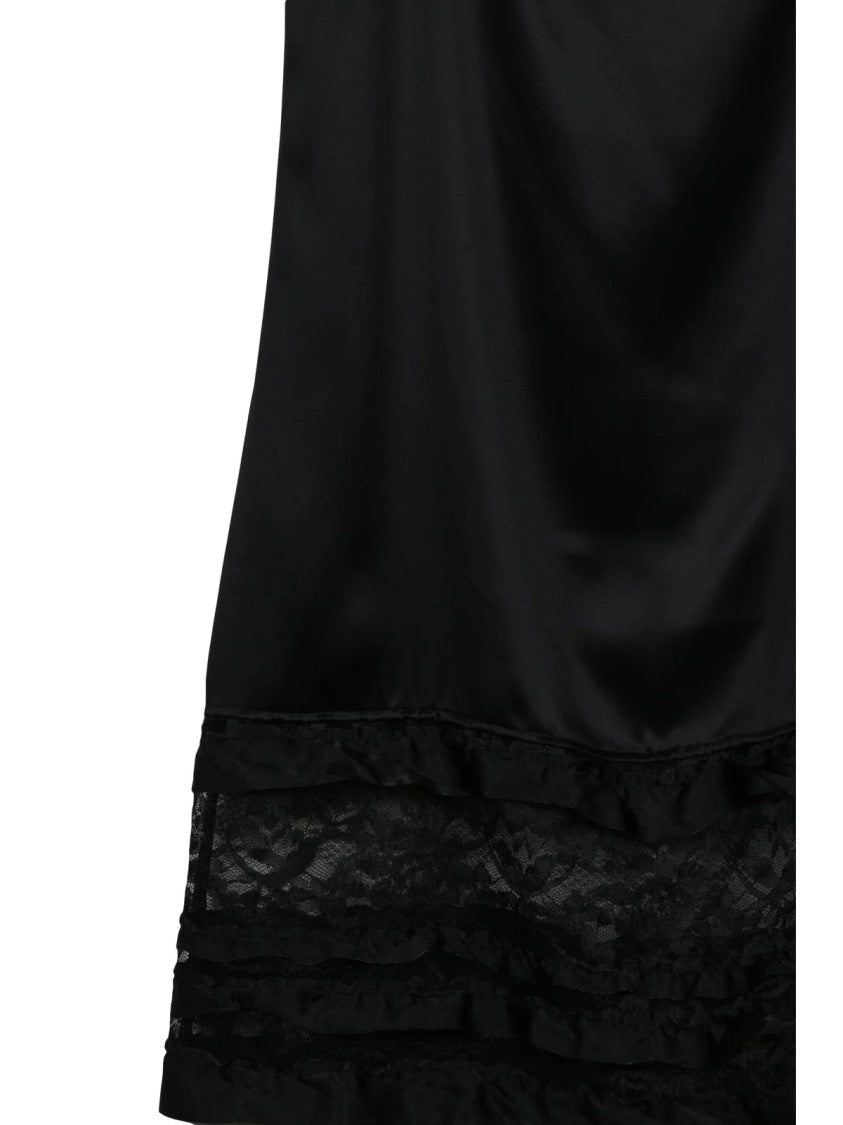 Niccolò Pasqualetti Black Lace Ruffled Silk Baby Doll Mini Dress