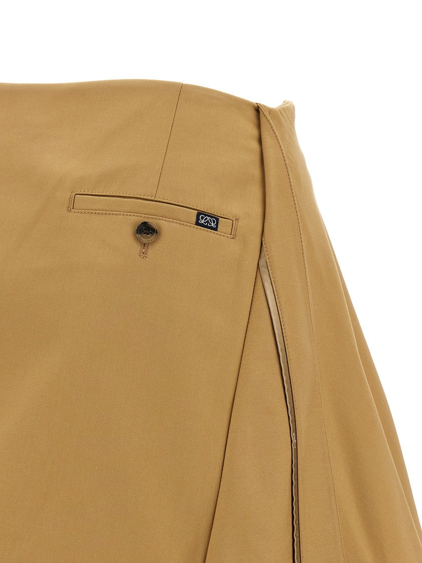 Loewe Silk Gabardine Asymmetrical Mini Skirt