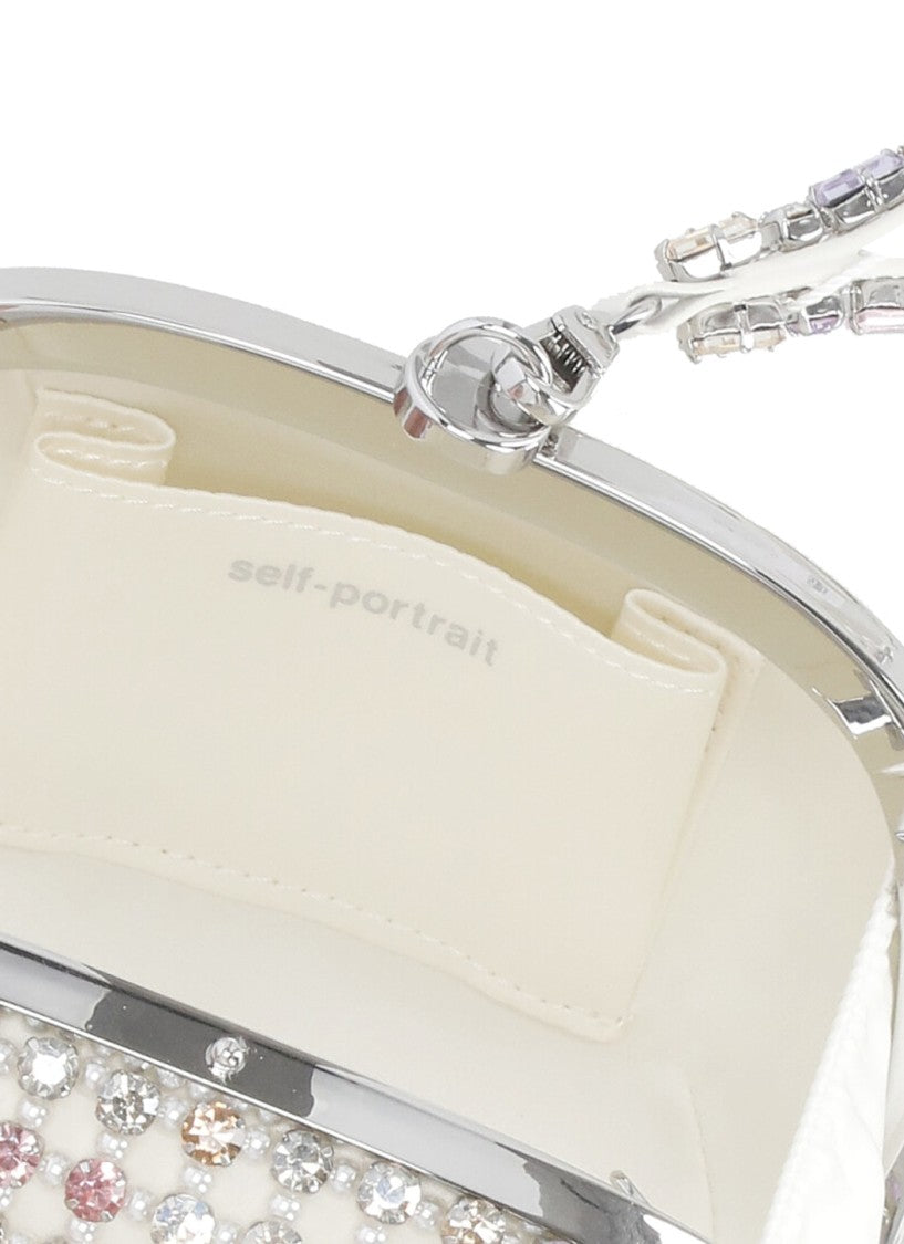 Self-Portrait Multicolored Strass-Embellished Clutch Bag