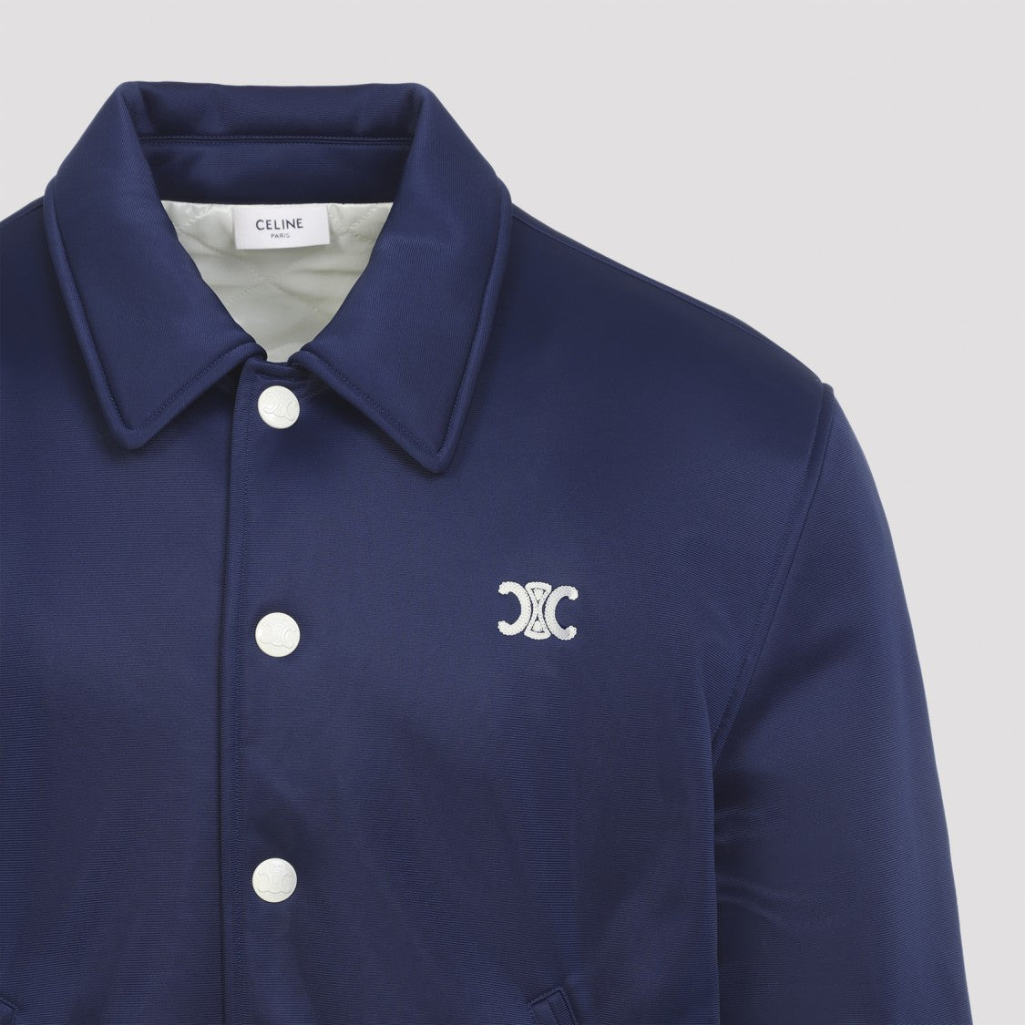 Celine Navy And Ecru Teddy Jacket With Classic Collar