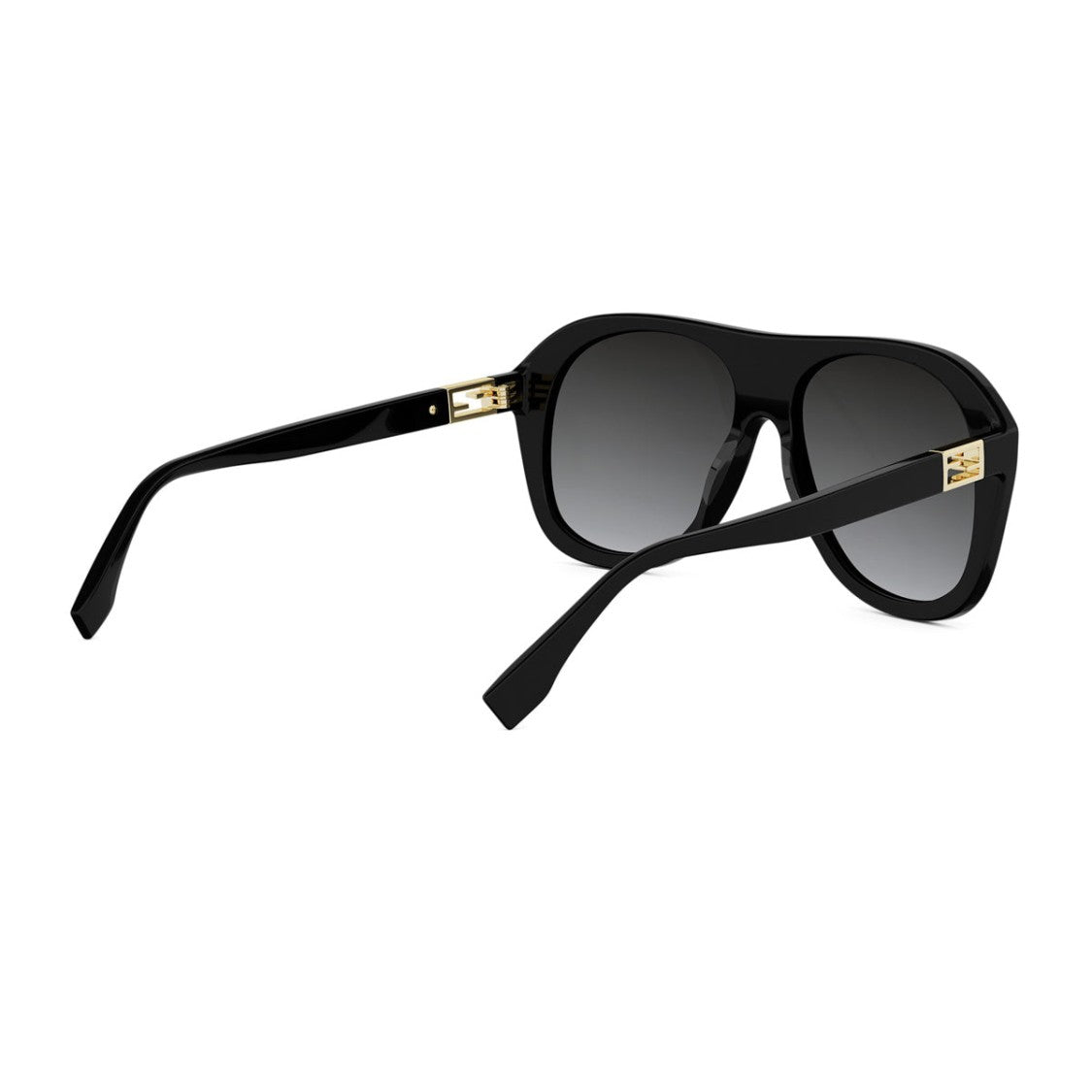Fendi Black Tube Oversized Aviator Acetate Sunglasses