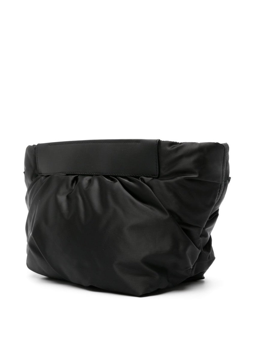 Veecollective Padded Black Clutch Bag With Adjustable Strap