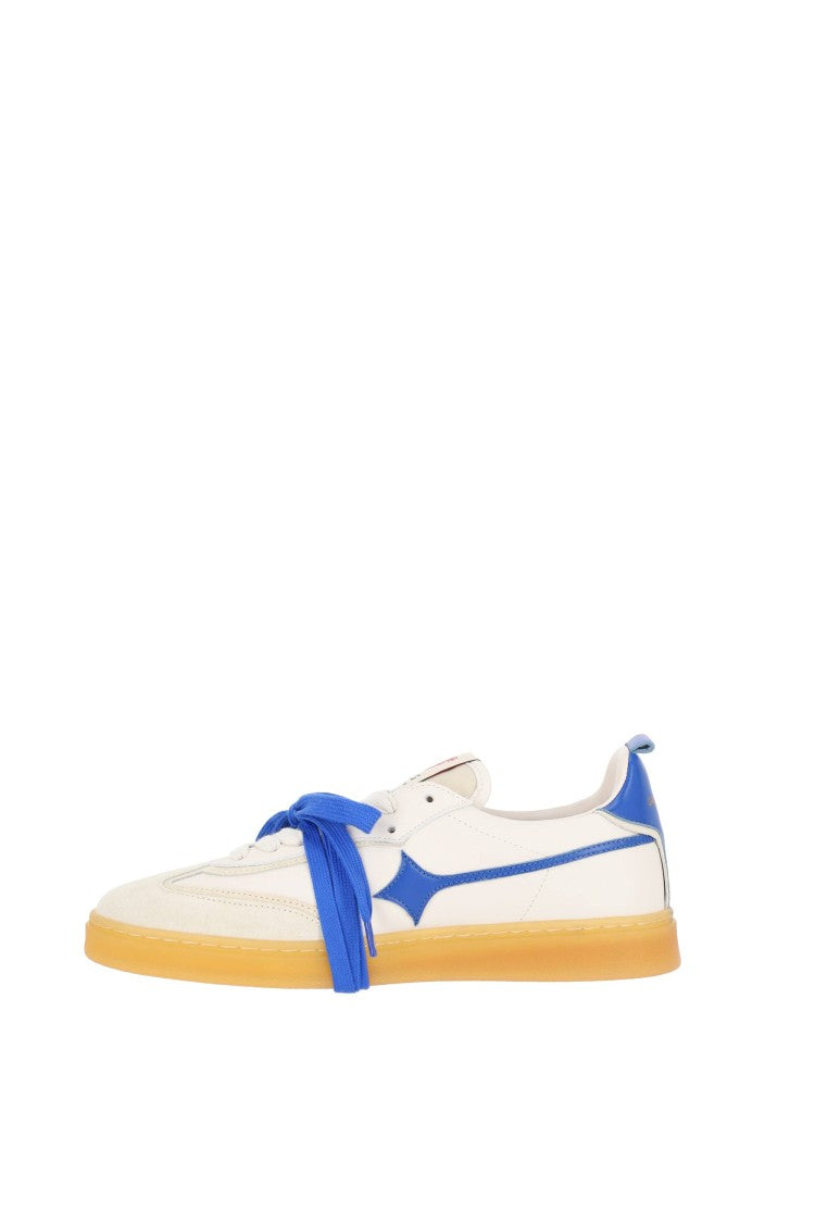 Garden Of God Earth Leather And Suede China Blue Detail Sneakers
