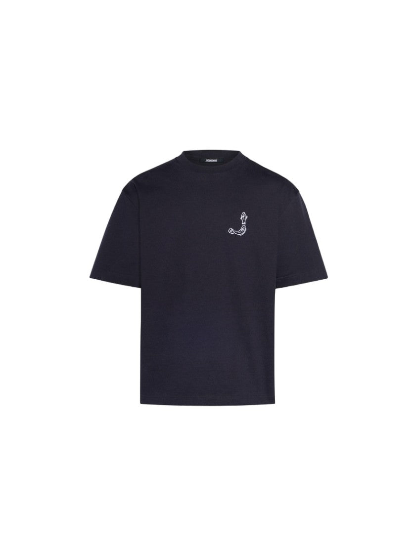 Jacquemus Boxy-Fit Black T-Shirt With Abstract Graphics