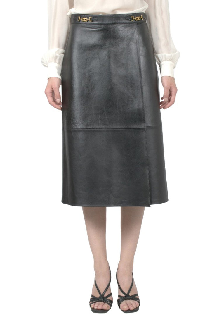 Céline Black Crepe Midi Skirt