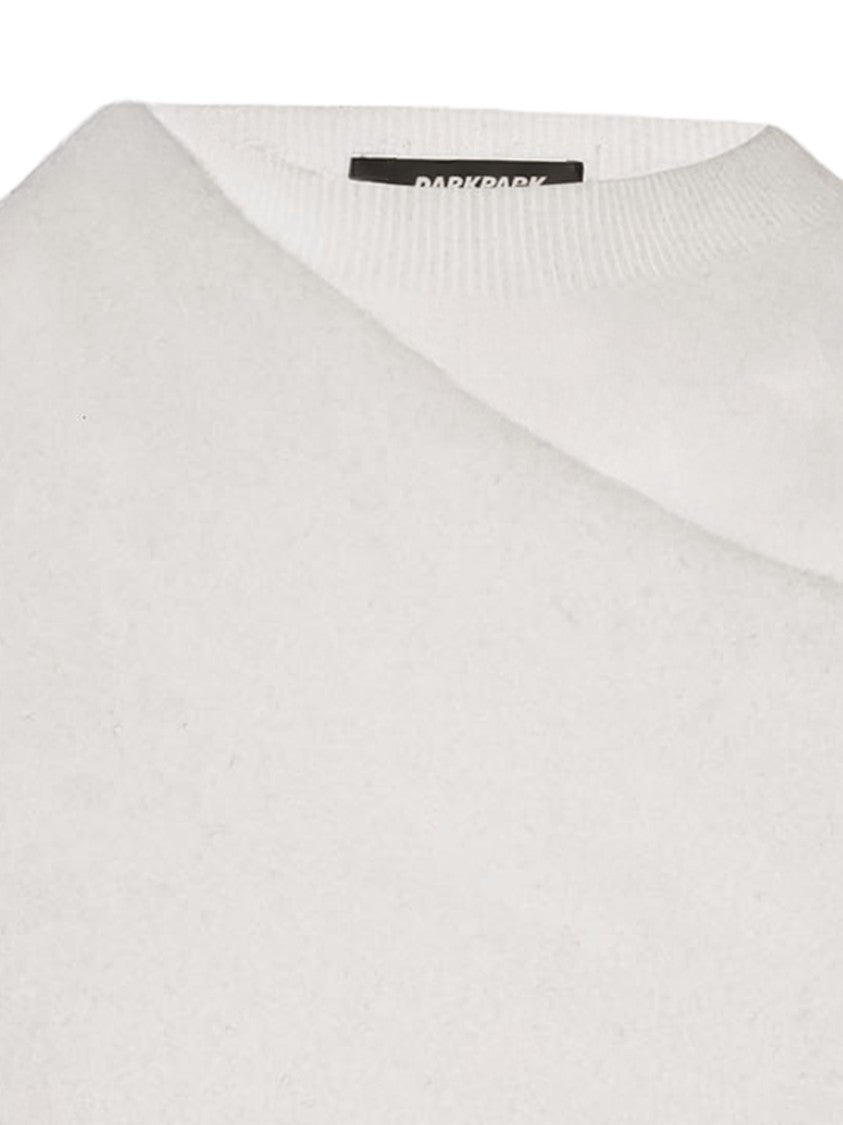 Darkpark White Draped Wool Cashmere-Blend Sweater