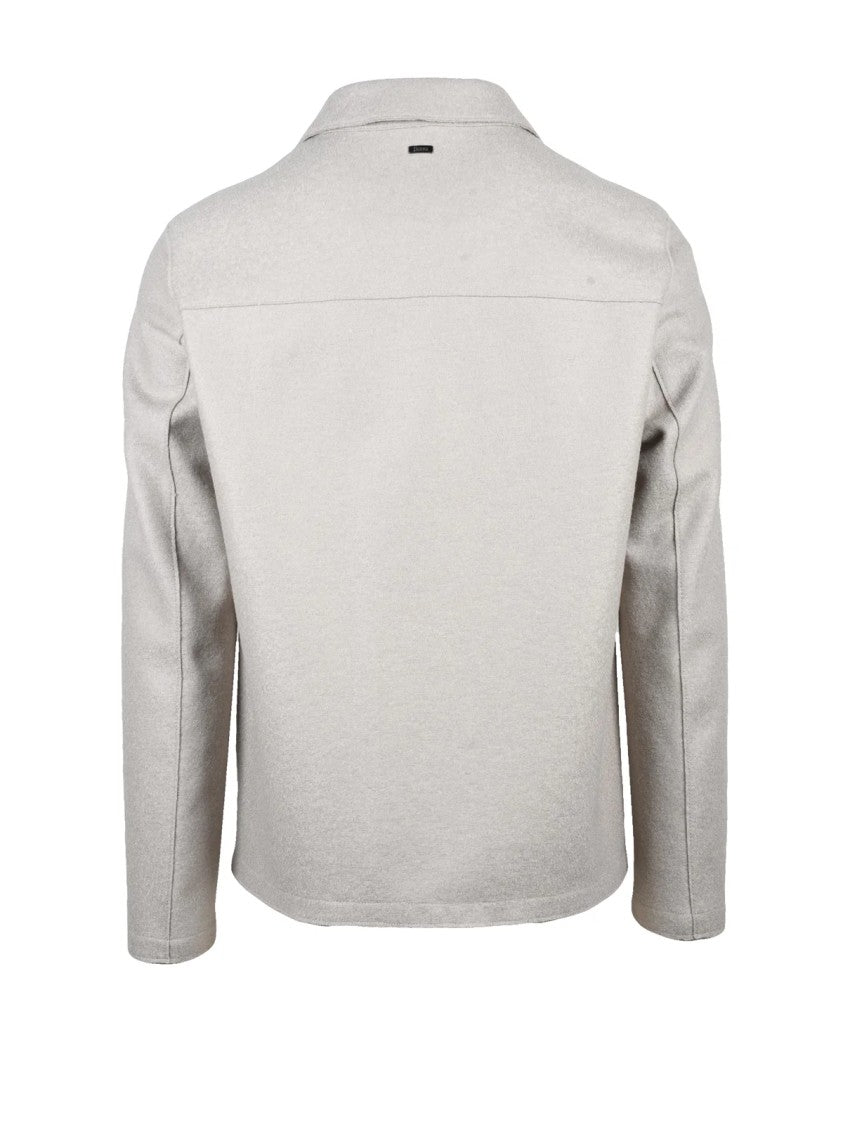 Herno Resort Tailored Wool Cloth Jacket With Button Closure And Minimalist Design
