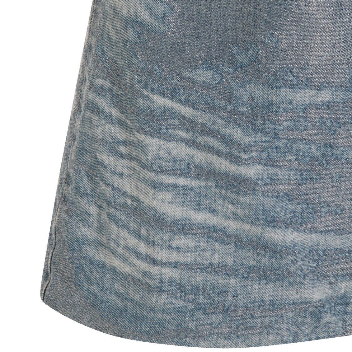 Diesel Sleeveless Flared A-Line Mini Dress In Washed Denim