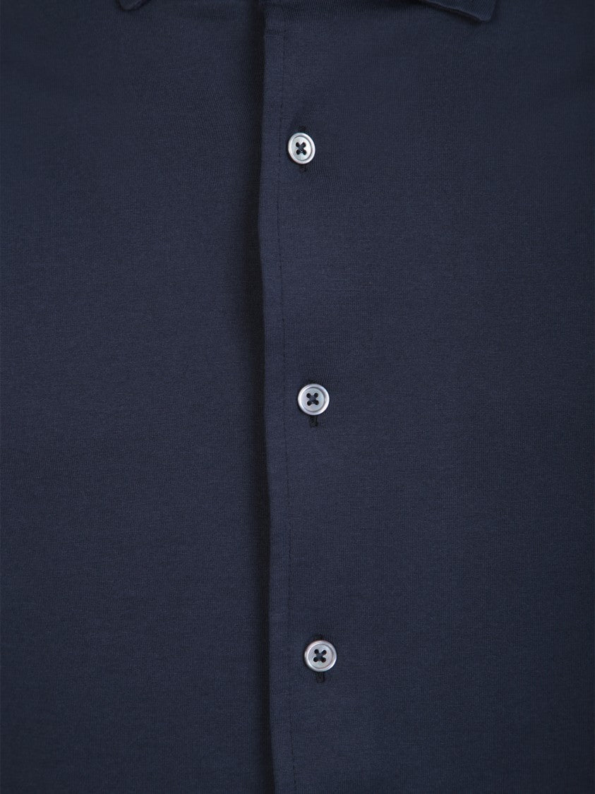 Dell'oglio Blue Cotton Long-Sleeved Shirts