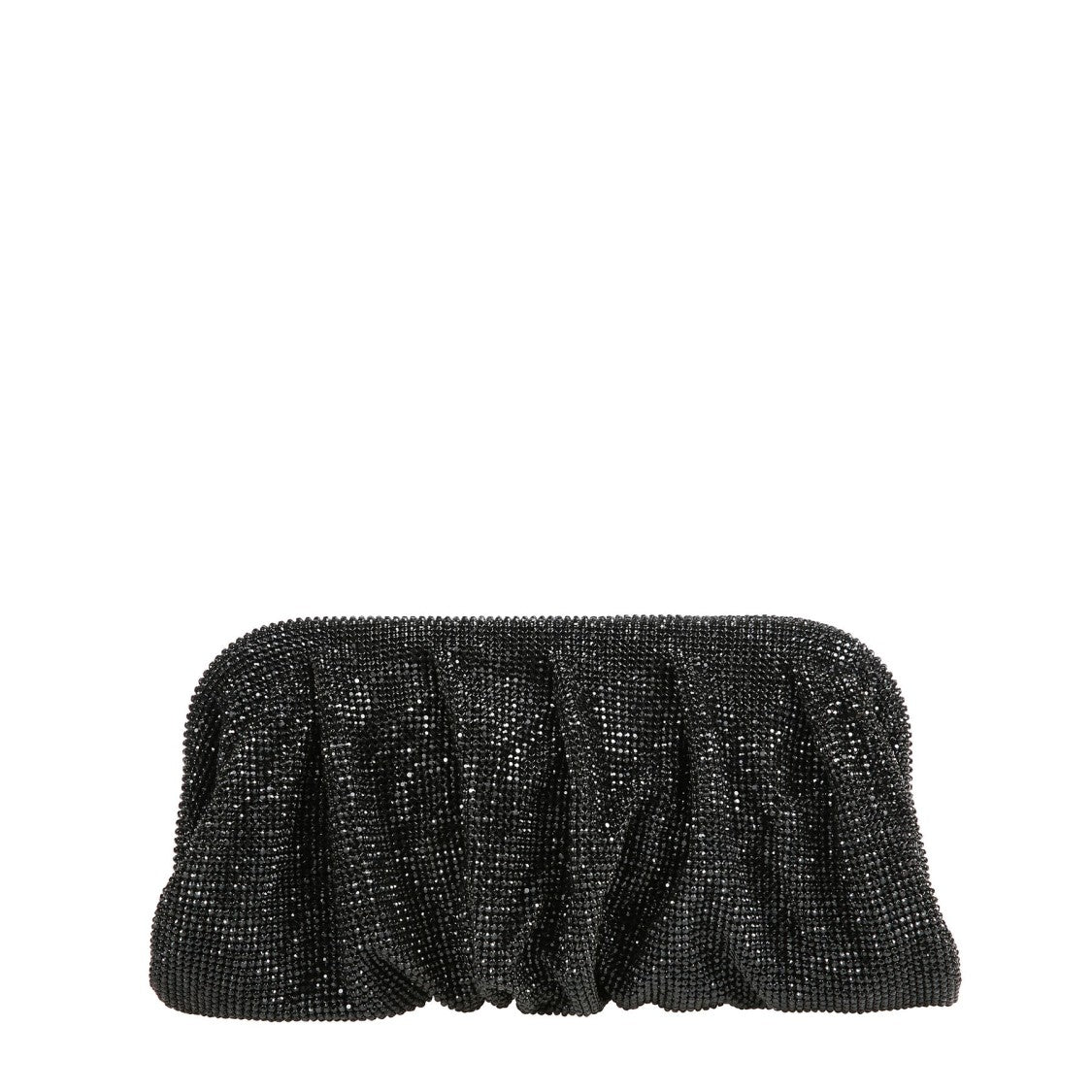 Benedetta Bruzziches Gathered Beaded Clutch Handbag With Structured Frame