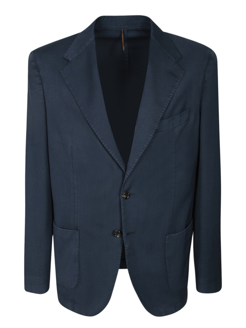 Dell'oglio Refined Hopsack Jacket With Notched Lapels