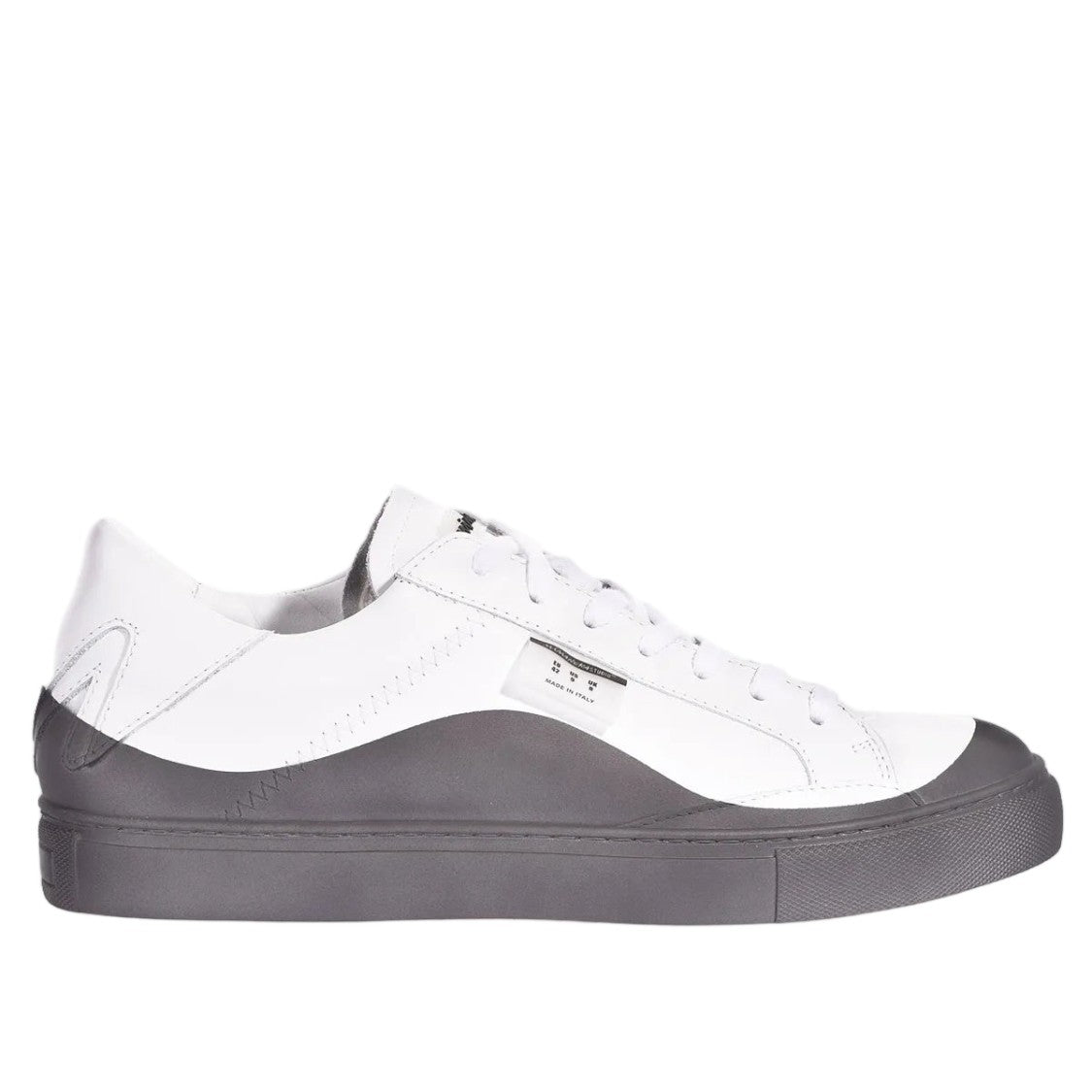 Mimanera White Grey Handcrafted Satin Effect Sneakers
