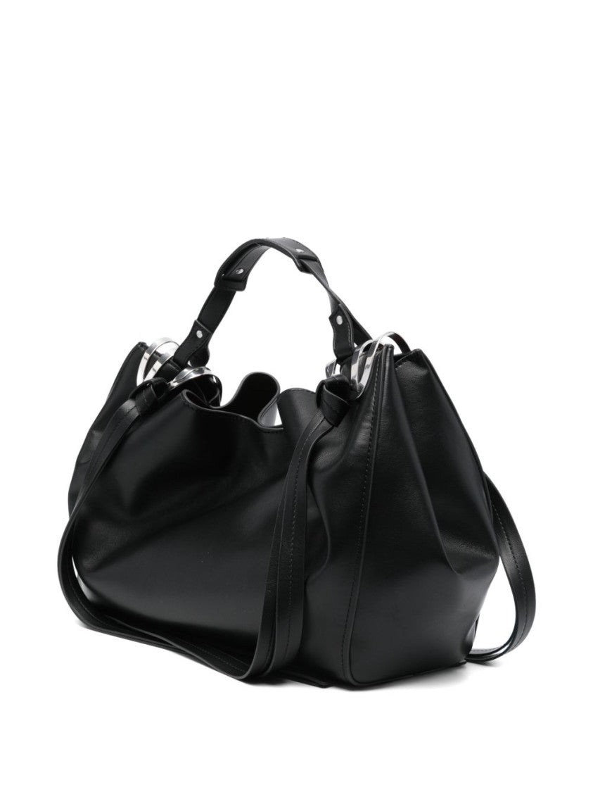 Diesel Black Silk And Nylon Silver Hardware Bag