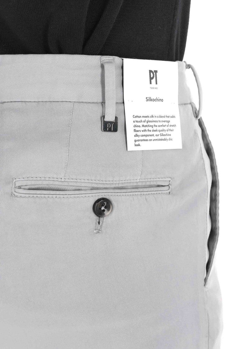 Pt Torino Super Slim Fit Cotton-Silk Trousers