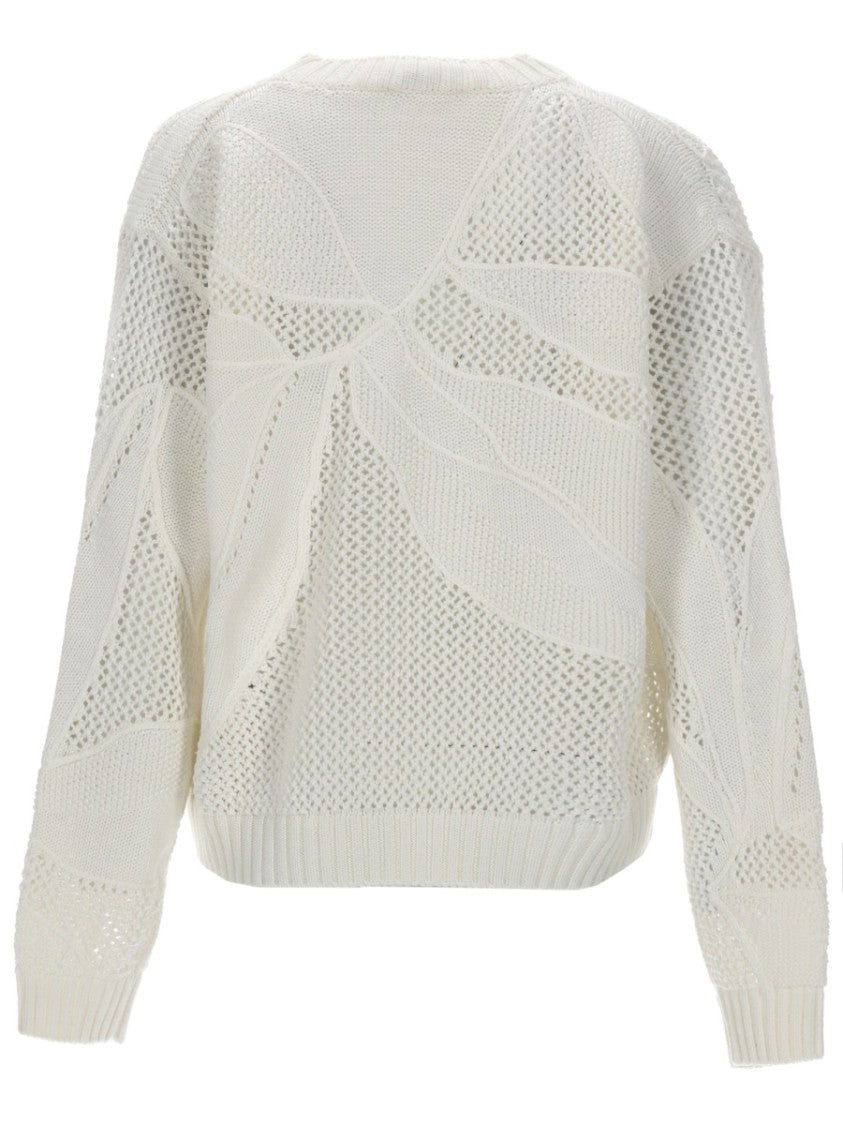 Max Mara Openwork Intricate Cotton Knit Sweater