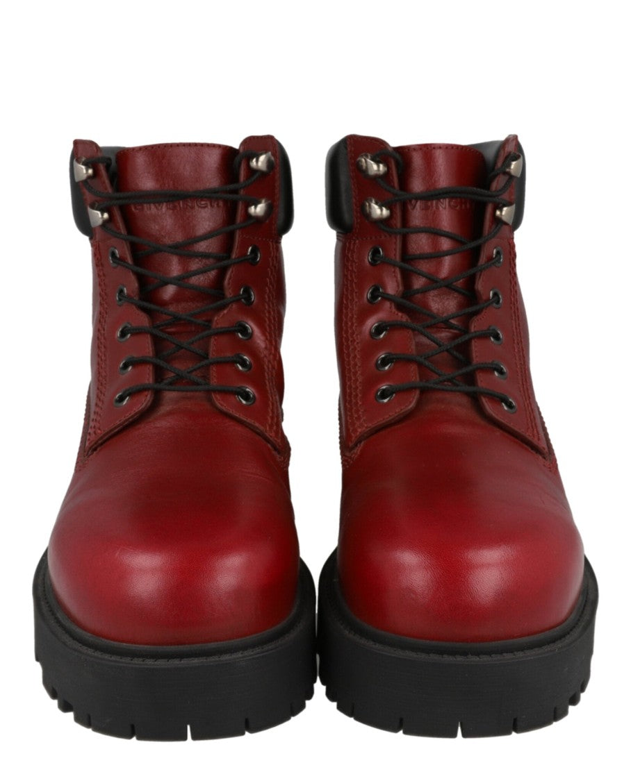 Givenchy High-Top Lace-Up Boots With Embossed Logo And Chunky Sole