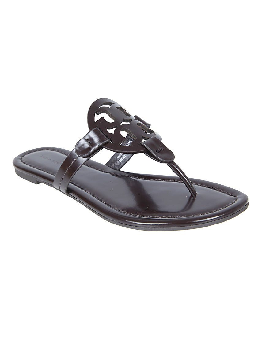 Tory Burch Flat Thong Sandals With Laser-Cut Logos