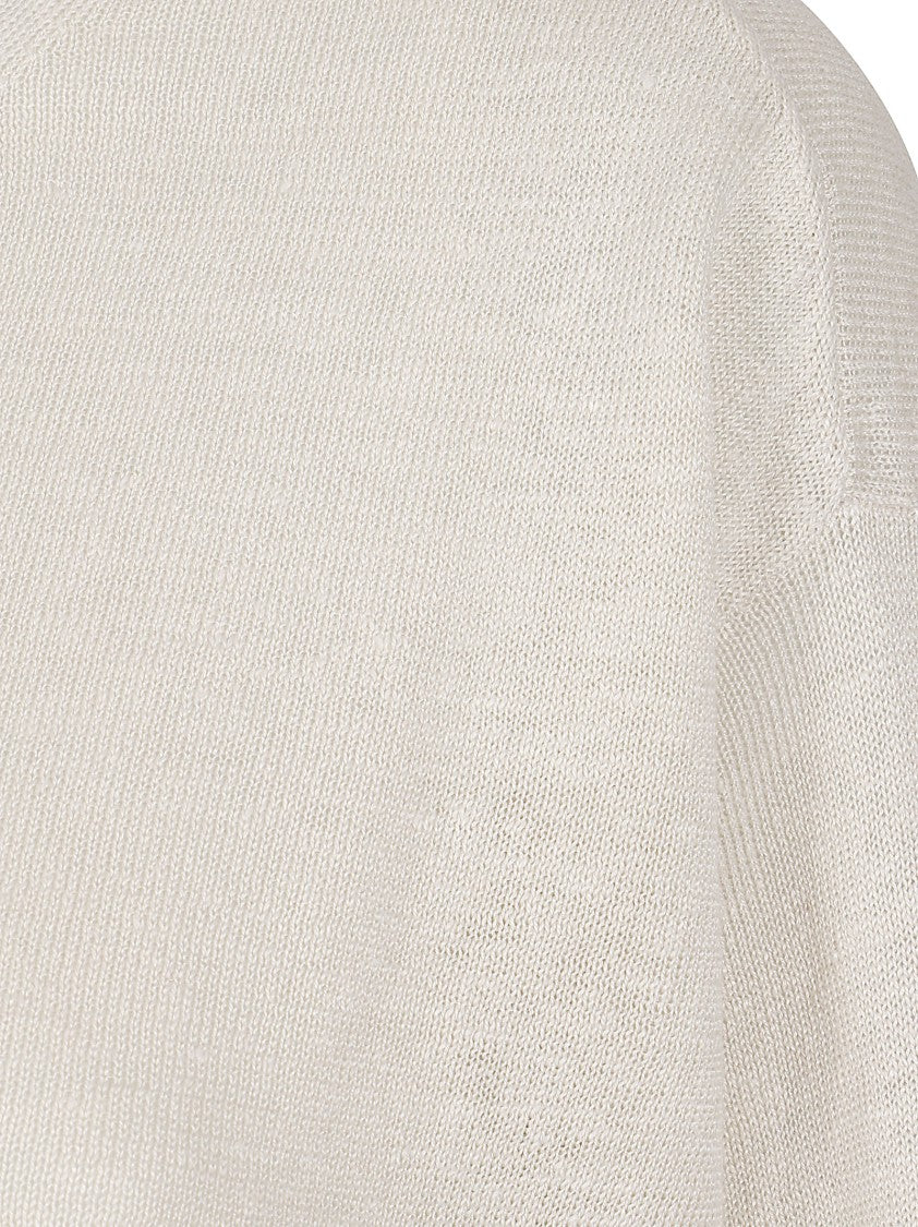 Max Mara Relaxed Fit Long-Sleeved Linen Top With Ribbed Cuffs
