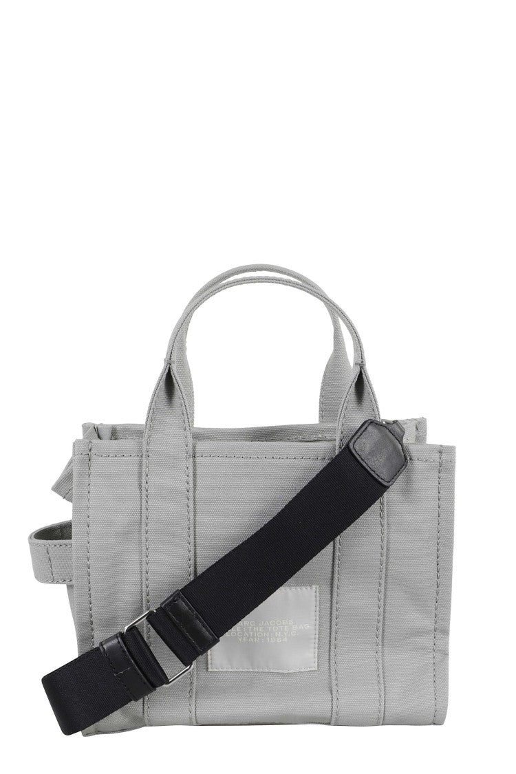 Marc Jacobs Structured Gray Cotton Tote With Adjustable Strap