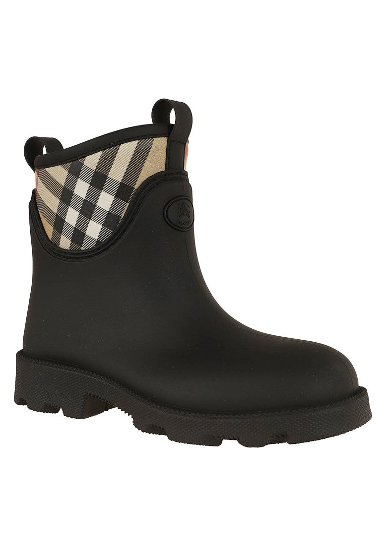Burberry Marsh Stamp Low Check Rubber-Nylon Rain Boots