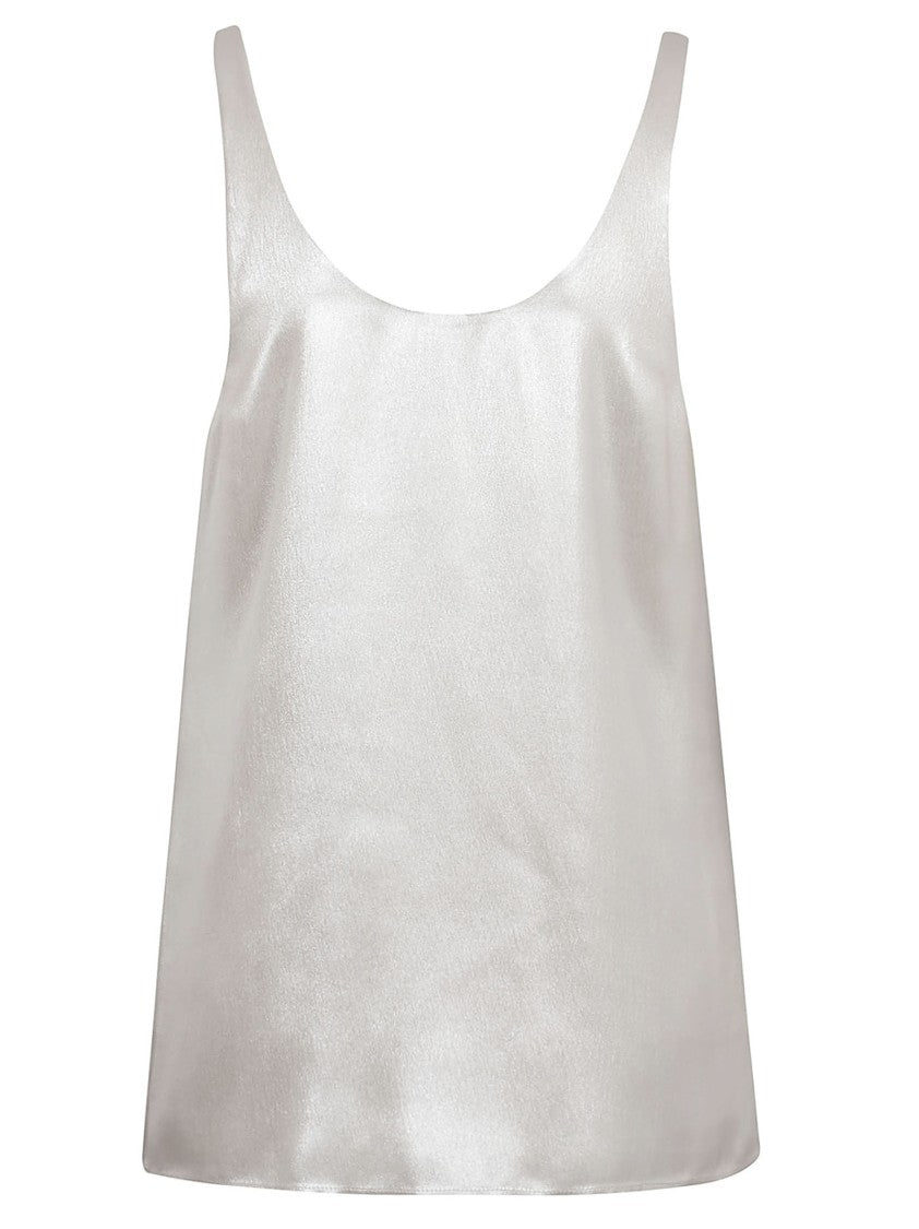 Chloé Sleeveless Silk Top With Rounded Neckline