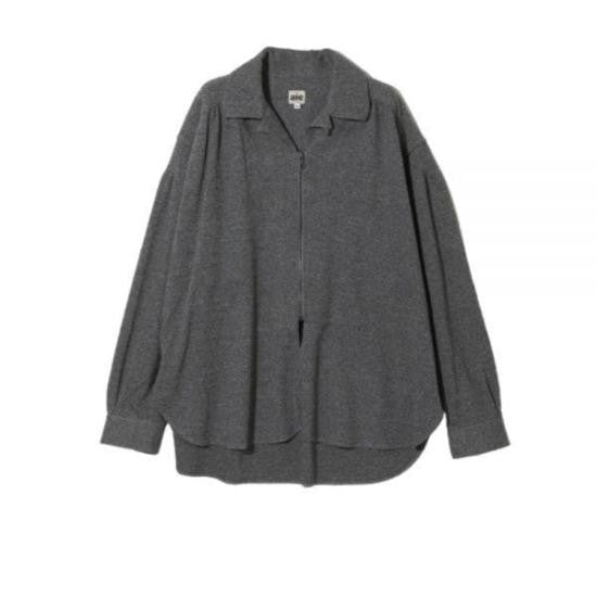 Aïe Relaxed Grey Jacket With Distinctive Collar And Oversized Sleeves