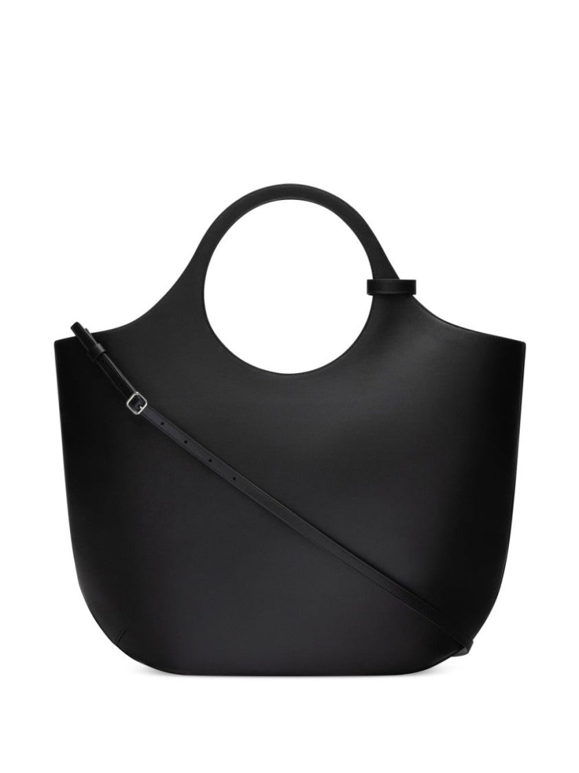Courrèges Grained Black Calf Leather Handbag