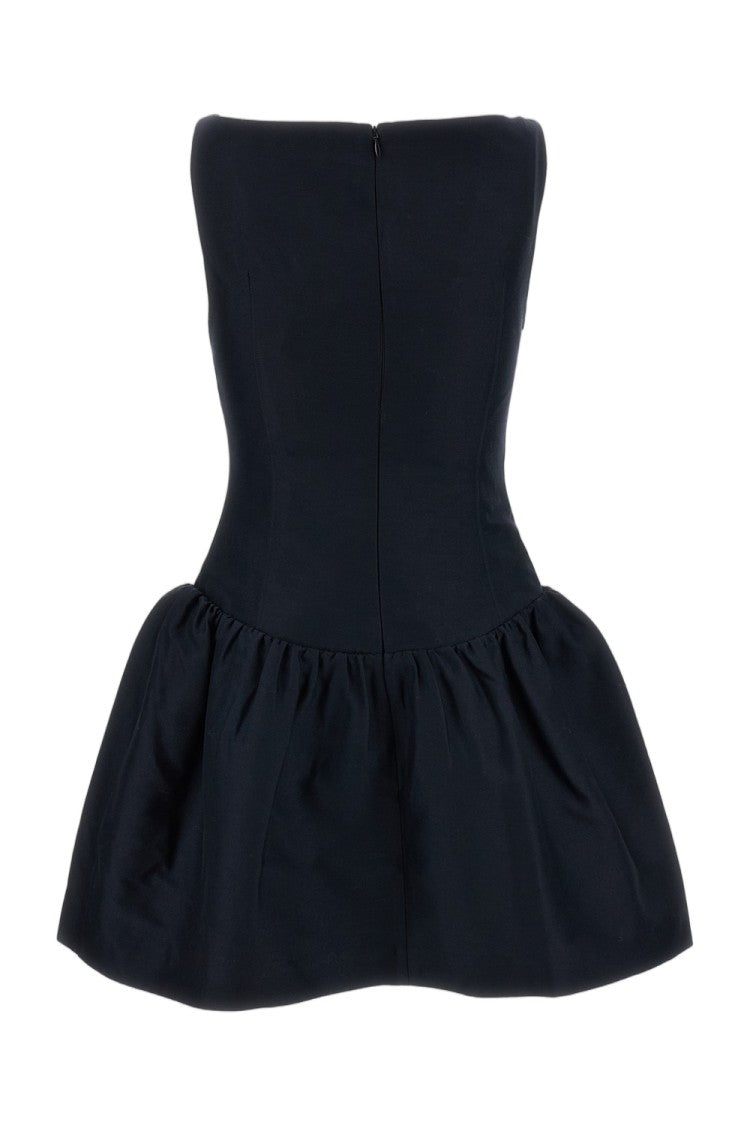 Shushu/Tong Gathered Detail Wool-Blend Mini Dress With Ruffled Trim