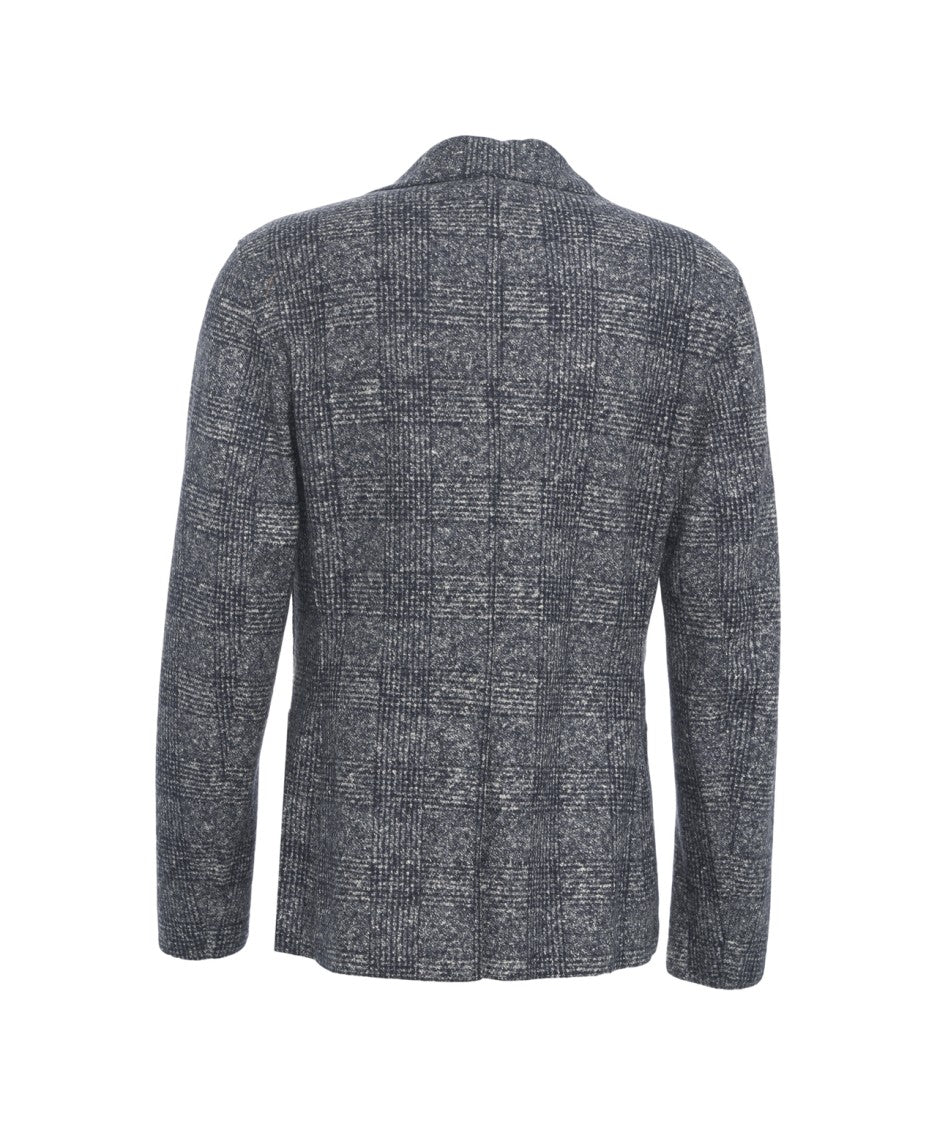Bob Textured Grey Single-Breasted Blazer With Tailored Fit