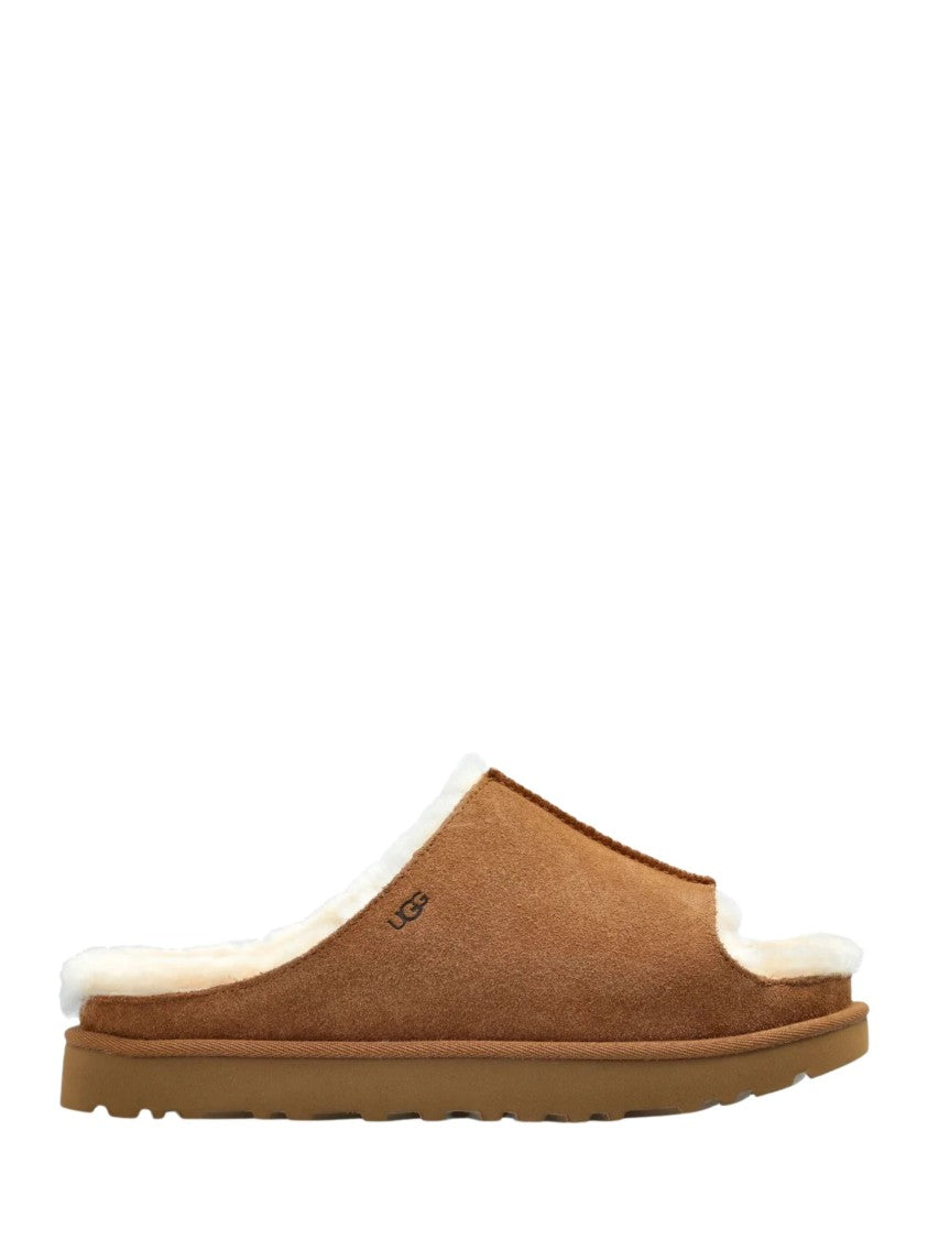 Ugg Brown Plush Shearling Suede Sandals
