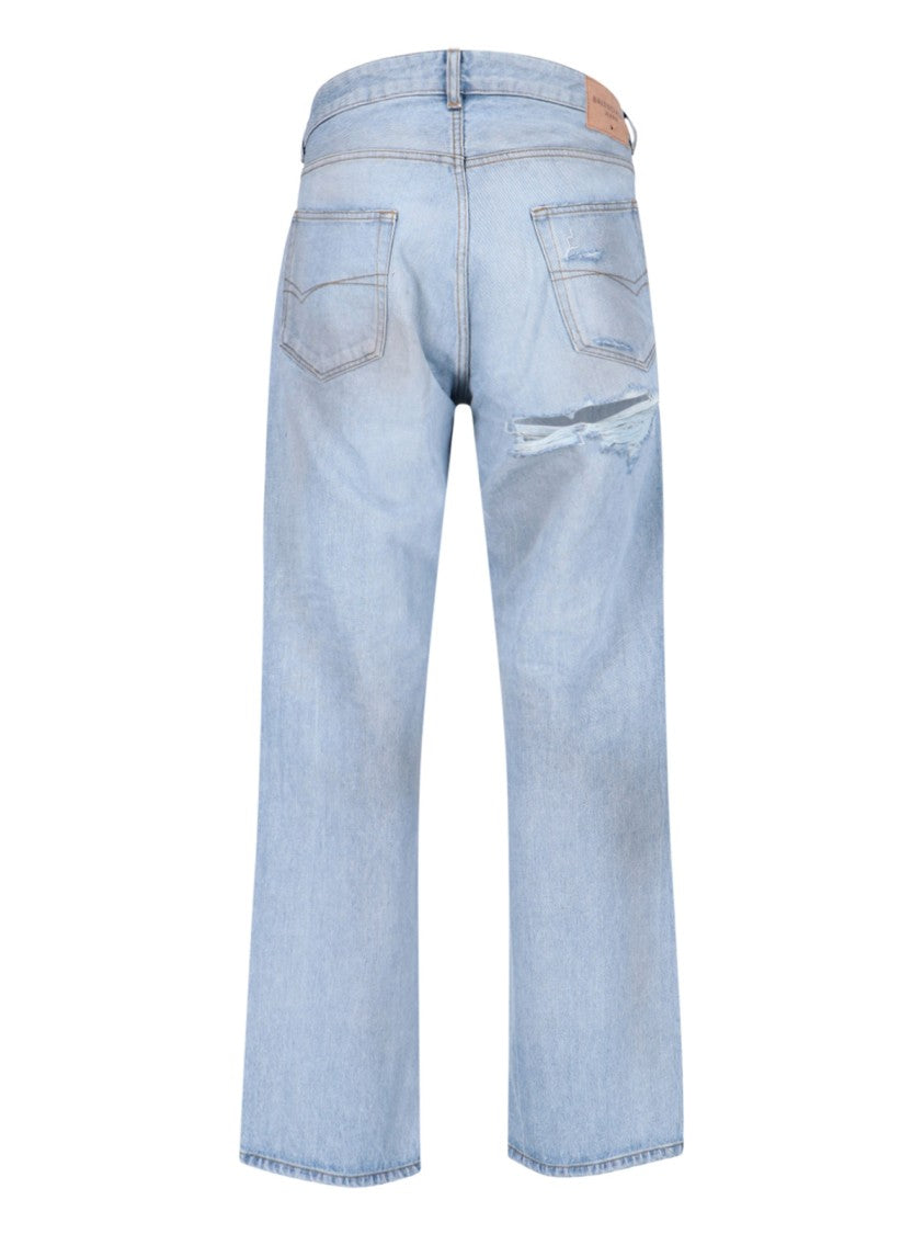 Balenciaga Deconstructed Light Blue Denim Jeans