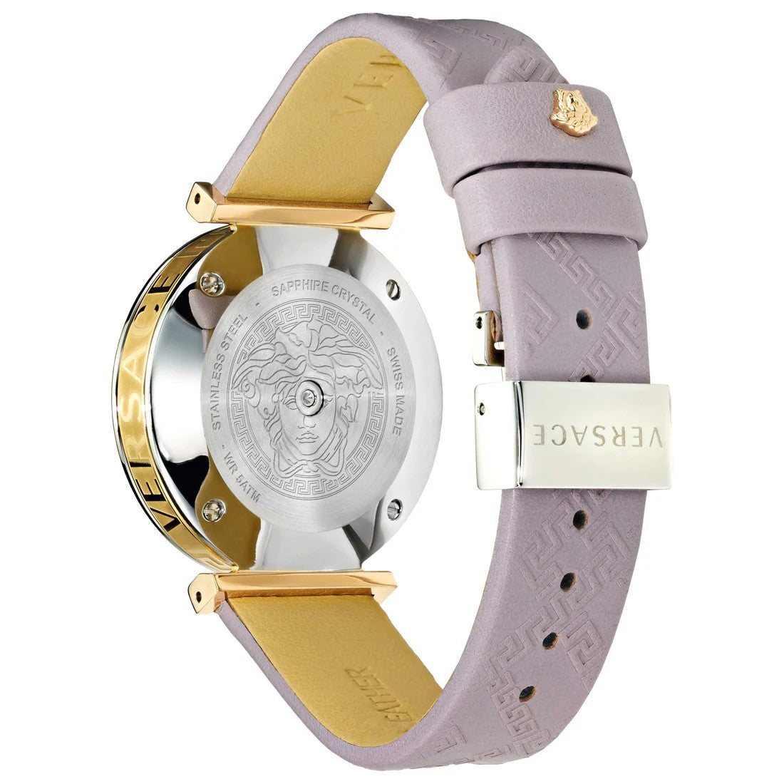 Versace Greca Logo 38Mm Women's Analog Watch With Blue Leather Strap