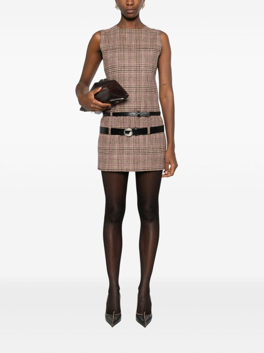 Coperni Checkered Brown Mini Dress