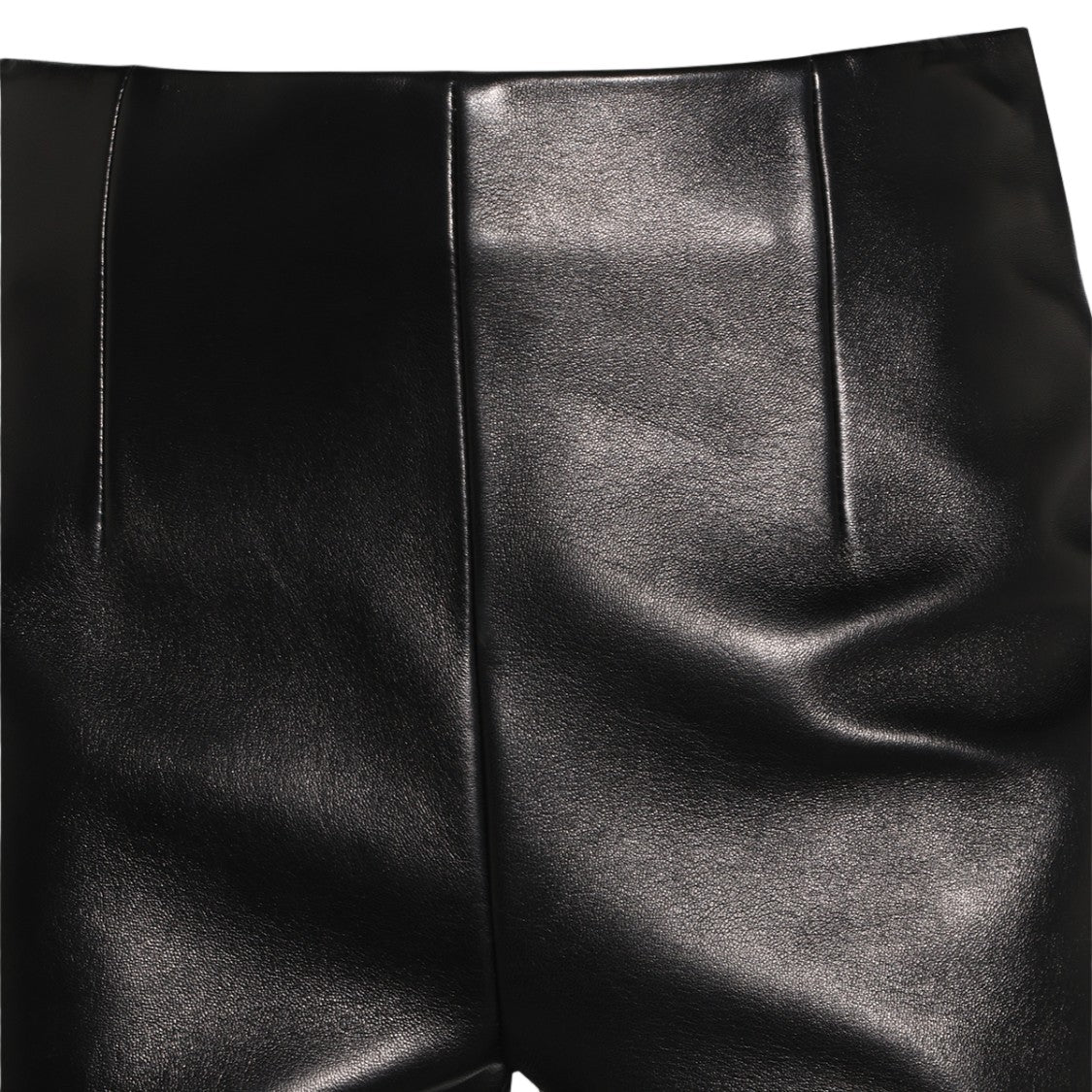 Khaite High-Waisted Trousers With Glossy Finish And Vertical Seam Detail