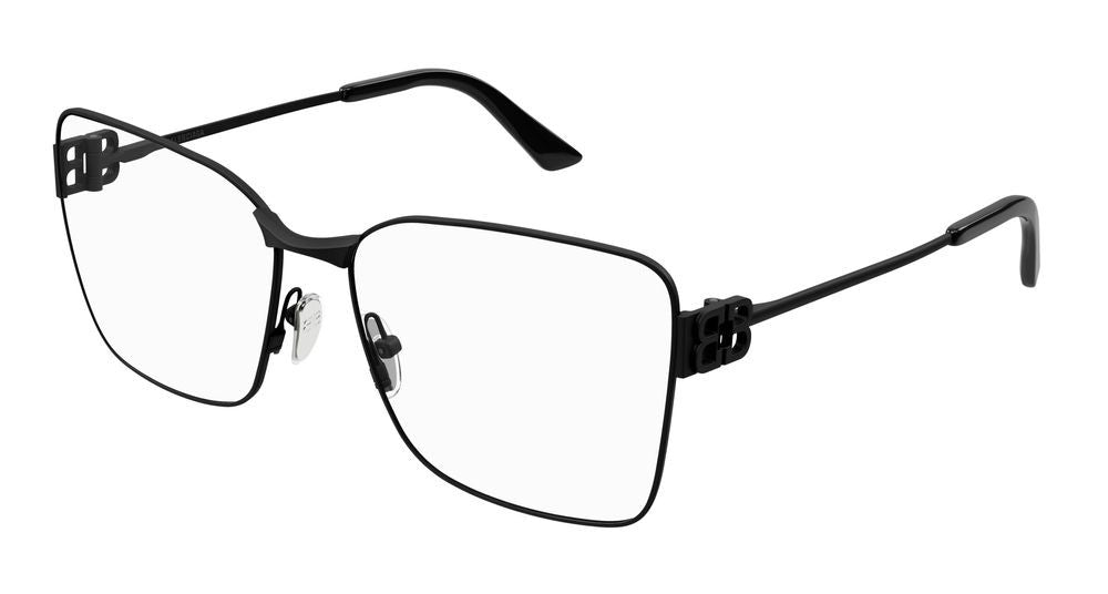 Balenciaga Black Bb0339o Metal Oversized Square Eyeglasses