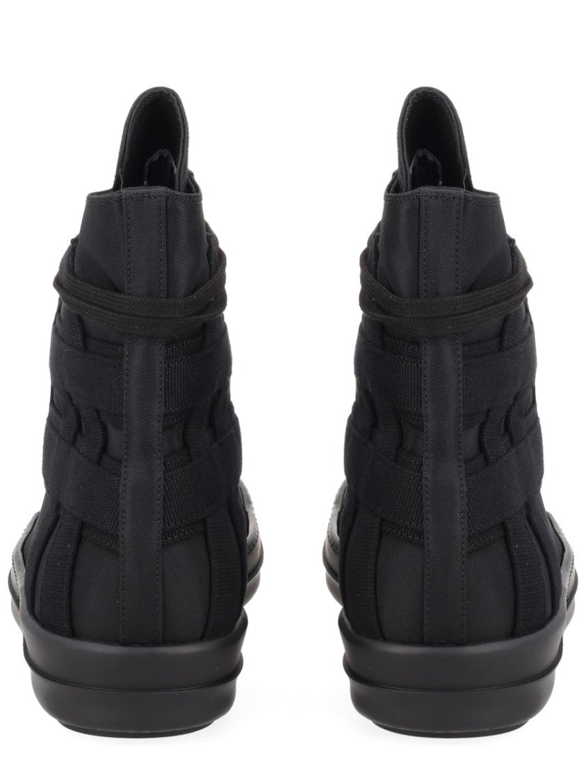 Drkshdw By Rick Owens Black Vegan Sneaks Layered High-Top Sneakers