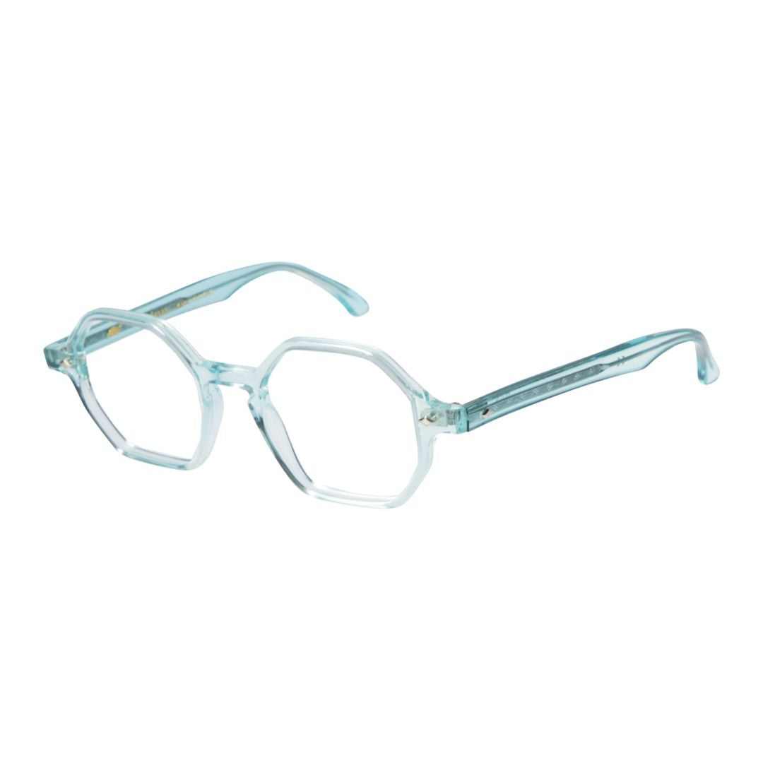 Kador Octagon Translucent Light Blue Octagonal Eyeglasses